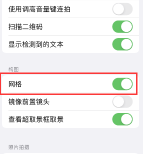 开原苹果手机维修网点分享iPhone如何开启九宫格构图功能 