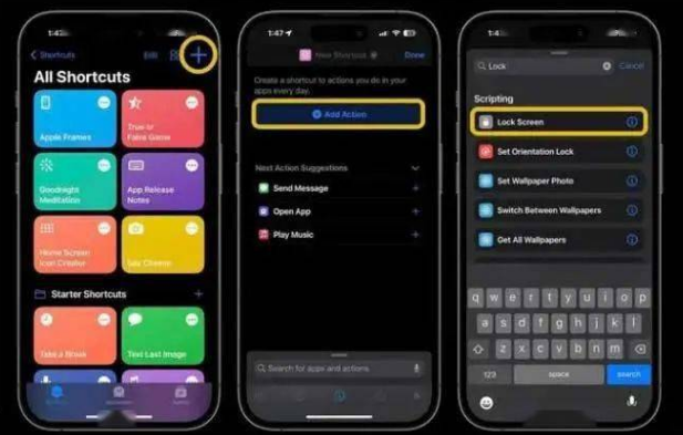 开原苹果14锁屏维修店分享iPhone14升级iOS16.4后如何创建锁屏快捷方式 