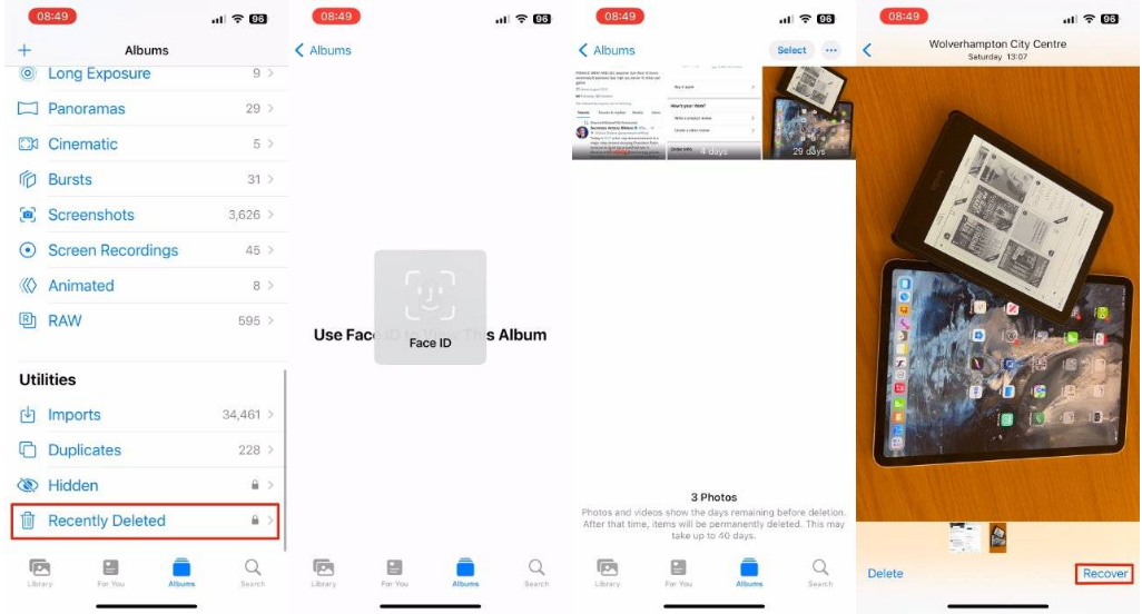 开原苹果14维修分享 iPhone14 上恢复已删除的照片 