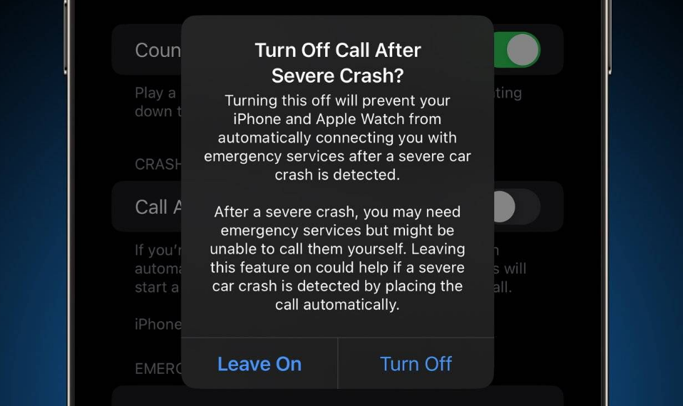 开原苹果14维修分享 iPhone 14 和 Apple Watch 上关闭崩溃检测 