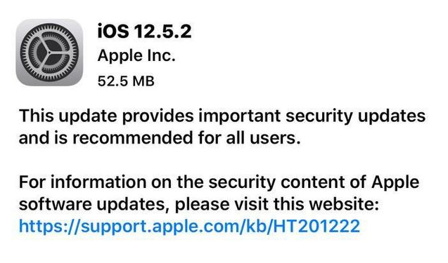 开原苹果手机维修分享iOS12.5.2发布，建议所有老苹果用户安装 